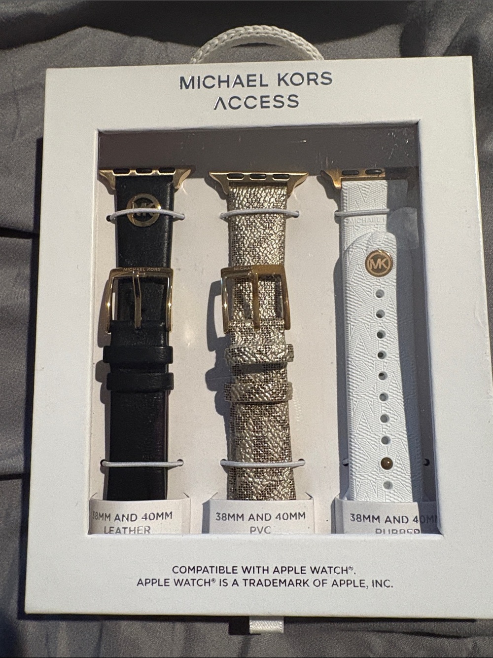 Michael Kors Women’s Interchangeable Watch Strap Set - Black, Gold, White